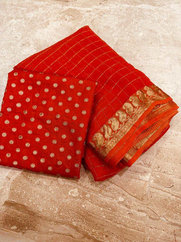 Pure Viscose Georgette Saree with Matching Viscose Blous SA1025-1330