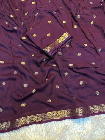 Pure Viscose Weaving Jacquard Saree SA1025-1320