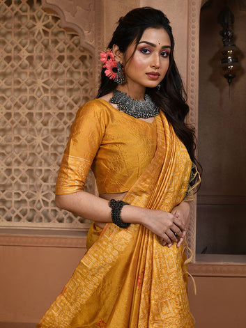 Traditional Kalamkari Raw Silk Sari with Rich weaving Pallu SA125-085