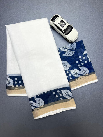 Celebrate Onam in Grace – Traditional Linen digital print Saree SA825-919