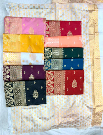 Online Exclusive: Soft Lichi Silk Jacquard Saree with Rich Pallu SA925-1104