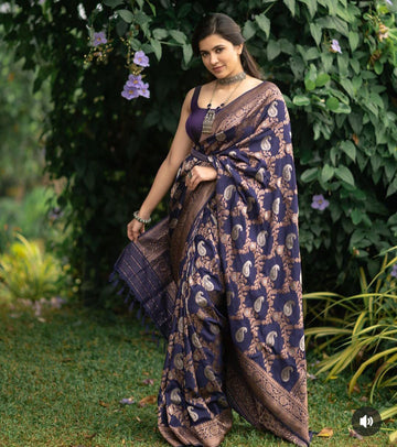 Jacquard Work Soft Lichi Silk Saree | Beautiful Rich Pallu Design SA925-1106