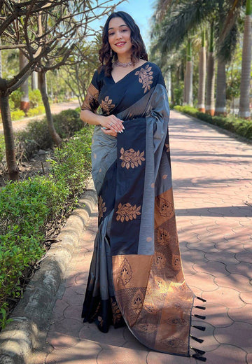 Elegance is effortless with this Soft Lichi Silk Saree SA925-1107
