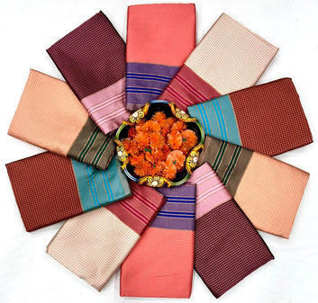 Beautiful Soft Lichi Silk Saree with Full Jacquard Work & Contrast Blouse SA925-1113