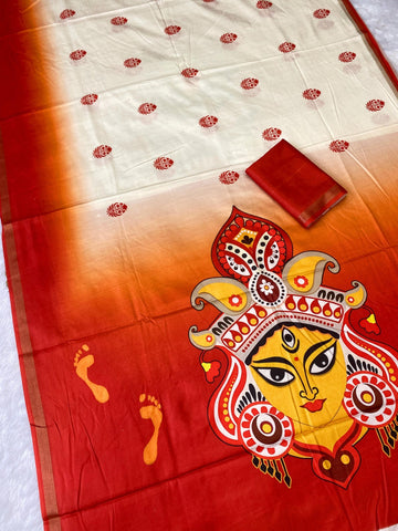 Cotton Tusser Saree with Zari Border  SA825-1165