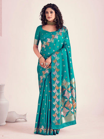 Timeless Elegance: Soft Lichi Silk Saree with Rich Jacquard Weave SA925-1094