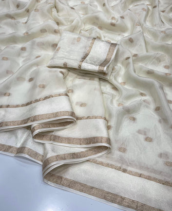 Onam Special Pure viscose Mysore crepe silk with jacquard butti SA825-956