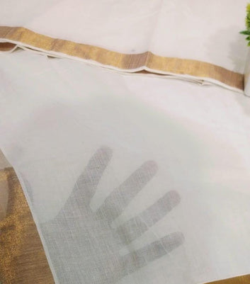 Celebrate Onam in Style – Soft Pure Cotton Saree with Pure Jari Lining Pallu SA825-957