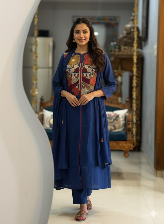 Pure Mul Cotton 60×60 Kurti Pant Dupatta Set|| SA925-1254
