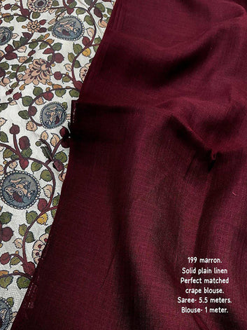 Soft Linen Saree in Fresh Dark Elegance SA525-569