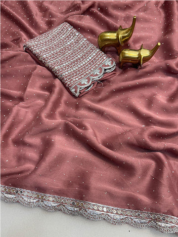 Chiffon Sari – Where Elegance Meets Sparkle SA425-454