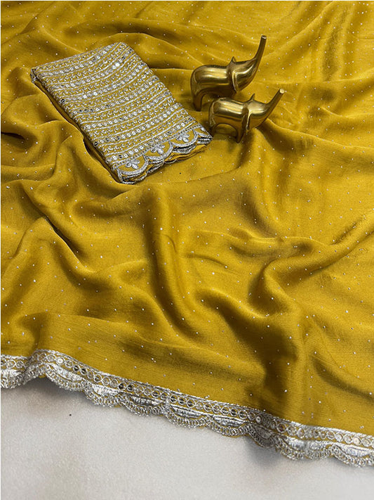 Chiffon Sari – Where Elegance Meets Sparkle SA425-455