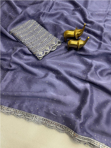 Chiffon Sari – Where Elegance Meets Sparkle SA425-457