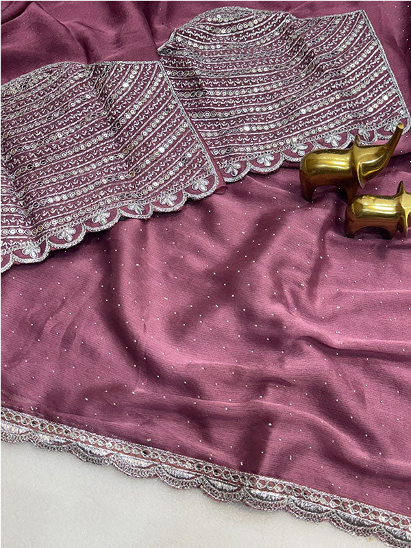 Chiffon Sari – Where Elegance Meets Sparkle SA425-459