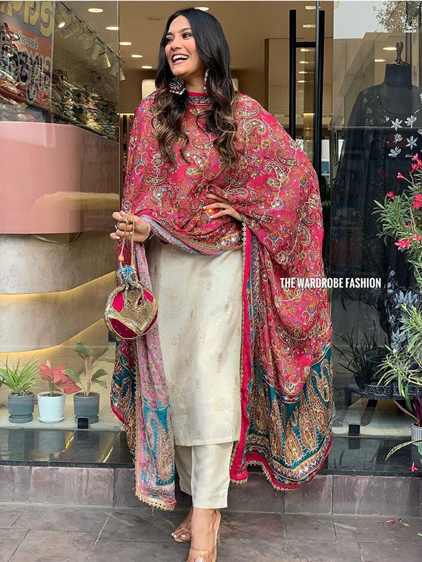 White Designer Suit set SA125-056