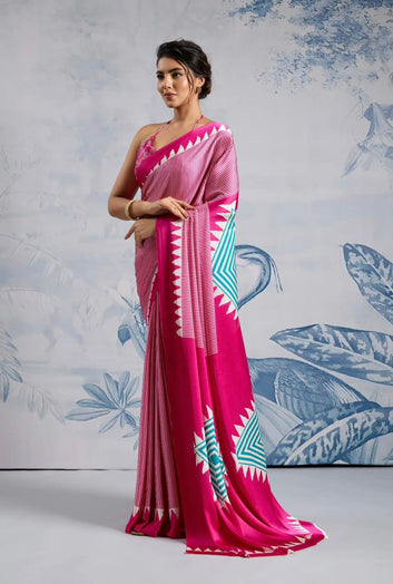 Original Ajrakh Saree with Digital Print SA126-1806