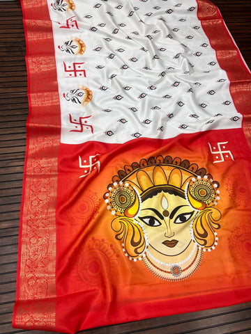 Red Devi – Durga Puja Special Soft Silk Saree with Digital Print SA825-1054