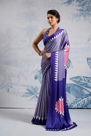 Original Ajrakh Saree with Digital Print SA126-1807