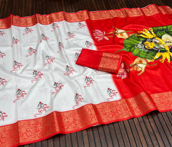 Red Devi – Durga Puja Special Soft Silk Saree with Digital Print SA825-1055