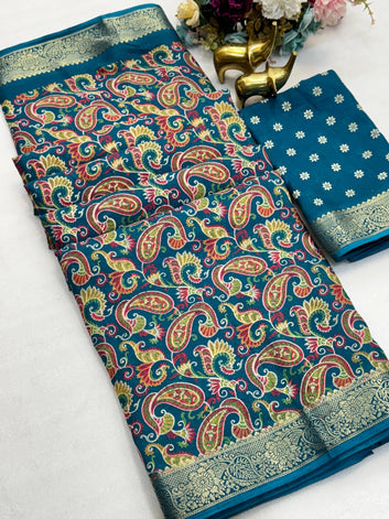 Kasturi: Soft Mul Mul Cotton Saree with Kashmiri Print SA925-1259