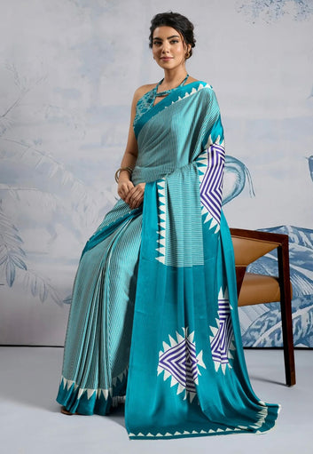 Original Ajrakh Saree with Digital Print SA126-1808