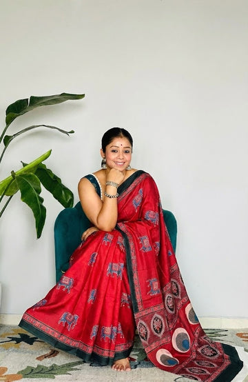 🔥Selling Fast! Affordable Modal Silk Saree SA326-1847