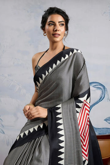 Original Ajrakh Saree with Digital Print SA126-1811