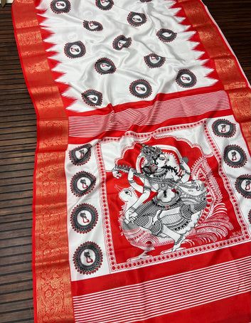 Red Devi – Durga Puja Special Soft Silk Saree with Digital Print SA825-1060