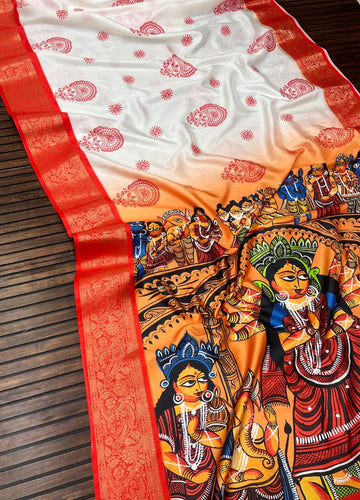 Red Devi – Durga Puja Special Soft Silk Saree with Digital Print SA825-1061