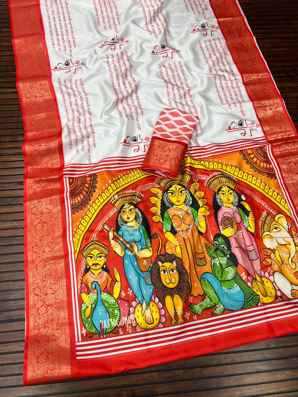 Red Devi – Durga Puja Special Soft Silk Saree with Digital Print SA825-1062