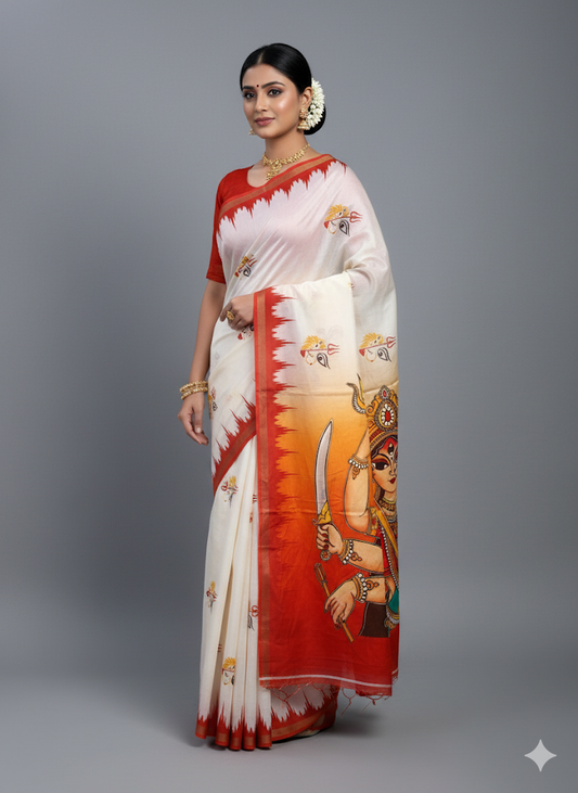 Cotton Tusser Saree with Zari Border  SA825-1160