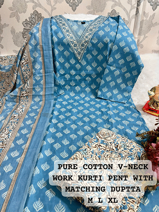 V-Neck Kurti Set || SA325-515