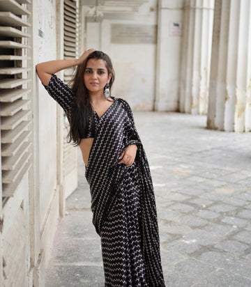 Original Ajrakh Saree with Digital Print SA126-1799