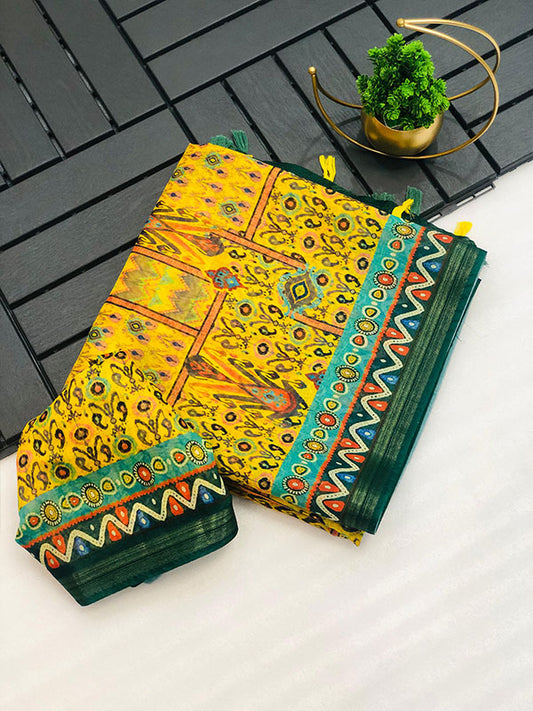 Graceful Soft Chanderi Cotton Saree with Digital Print SA525-621