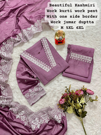 Festive Glow Embroidered Muslin Kurti Set  || SA325-516