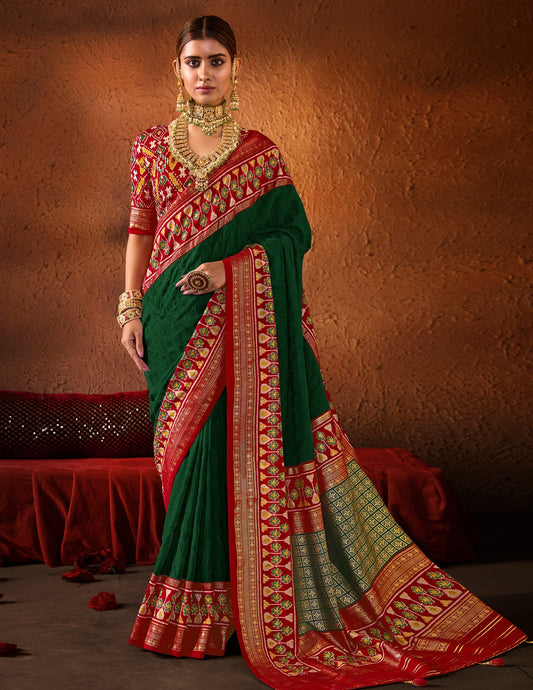 Georgette Silk With Chickankari Embroidery Border SA1125-1387