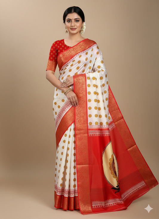 Red Devi – Durga Puja Special Soft Silk Saree with Digital Print SA925-1170