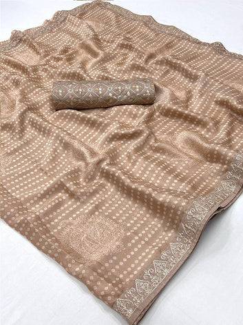 Chiffon Sari with Embroidery border SA225-333