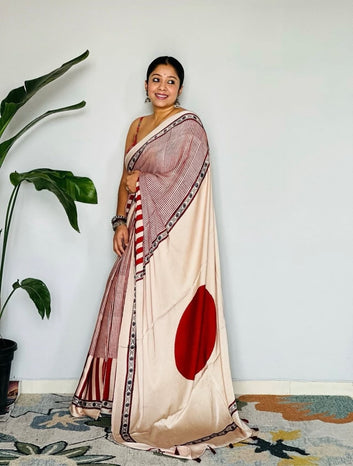 Original Ajrakh Saree with Digital Print SA126-1818
