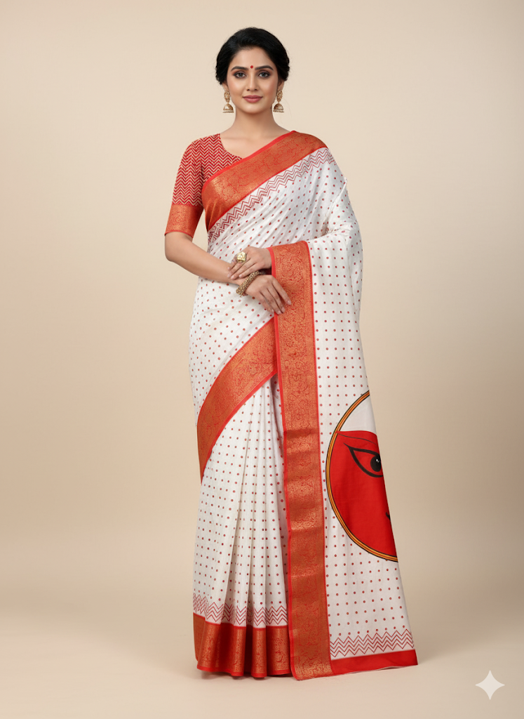 Red Devi – Durga Puja Special Soft Silk Saree with Digital Print SA925-1172