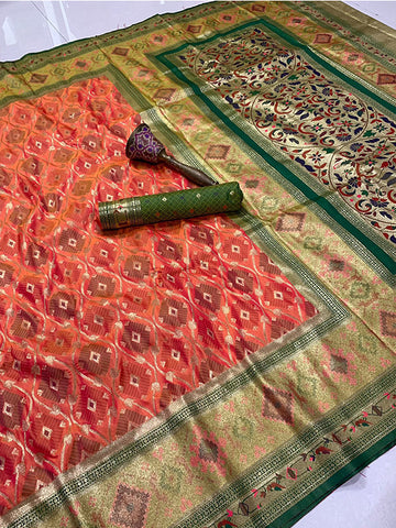 Pure Soft Silk Patola Saree with Original Zari Butta SA625-788