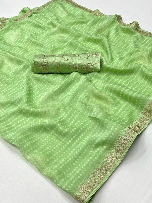 Chiffon Sari with Embroidery border SA225-335
