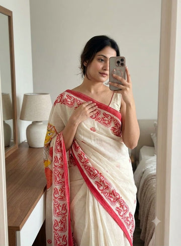 Durga Puja Special Linen Saree SA826-2187