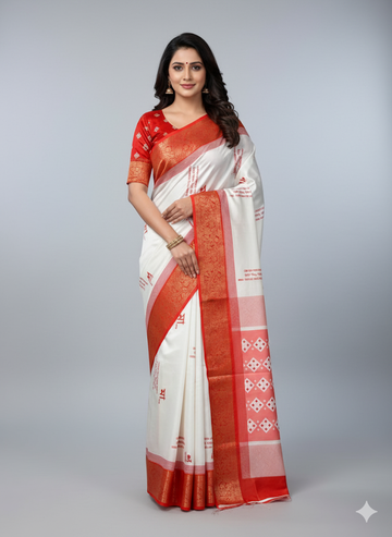Red Devi – Durga Puja Special Soft Silk Saree with Digital Print SA925-1175