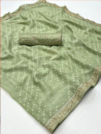 Chiffon Sari with Embroidery border SA225-336