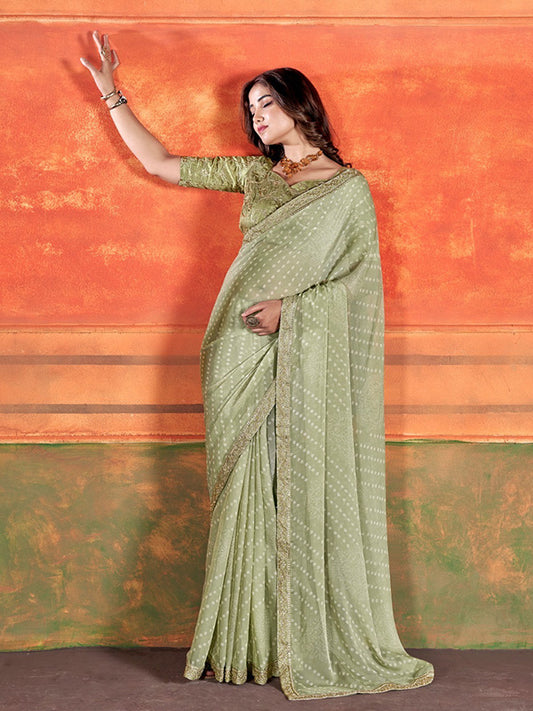 Chiffon Sari with Embroidery border SA225-336
