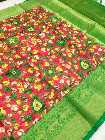 Beautiful Soft Banarasi Silk Saree with Floral Prints SA925-1263