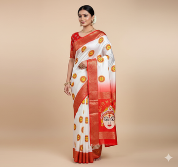Red Devi – Durga Puja Special Soft Silk Saree with Digital Print SA925-1176