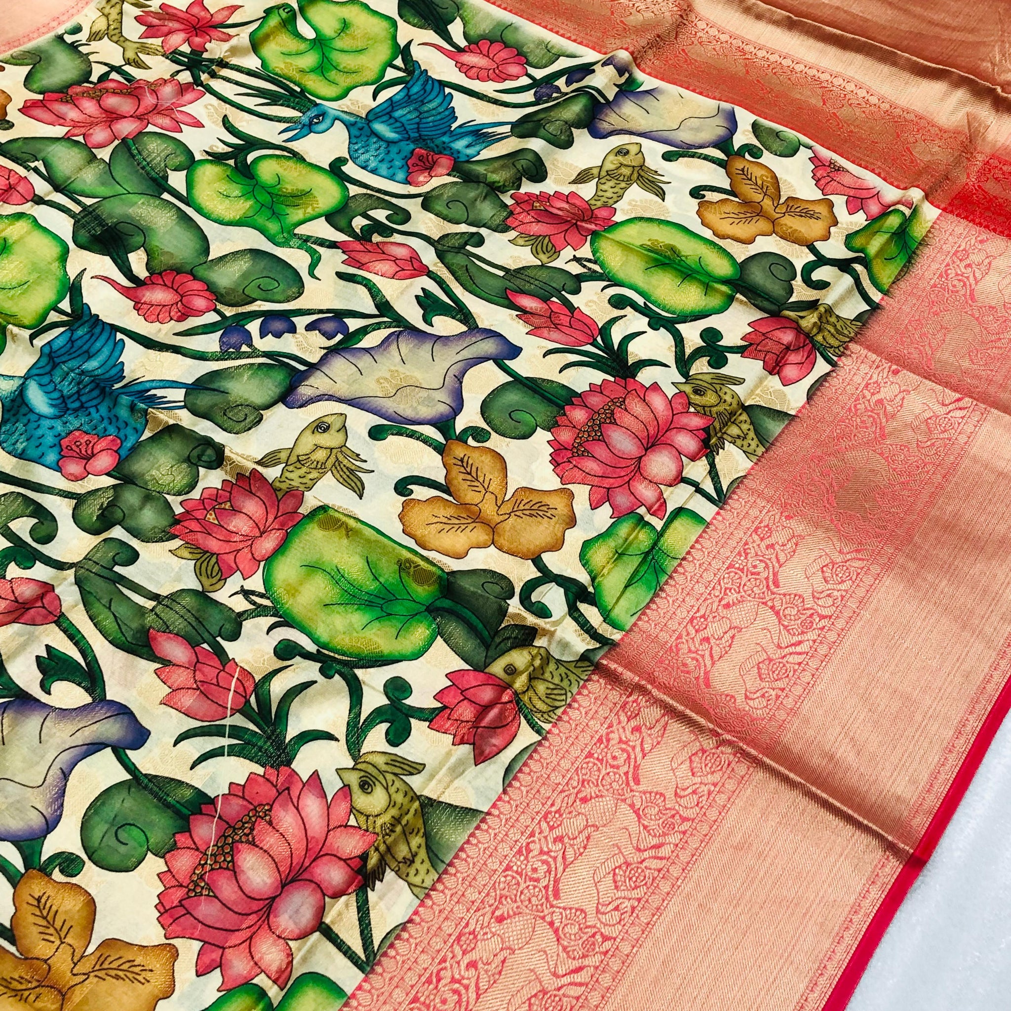 Beautiful Soft Banarasi Silk Saree with Floral Prints SA925-1264