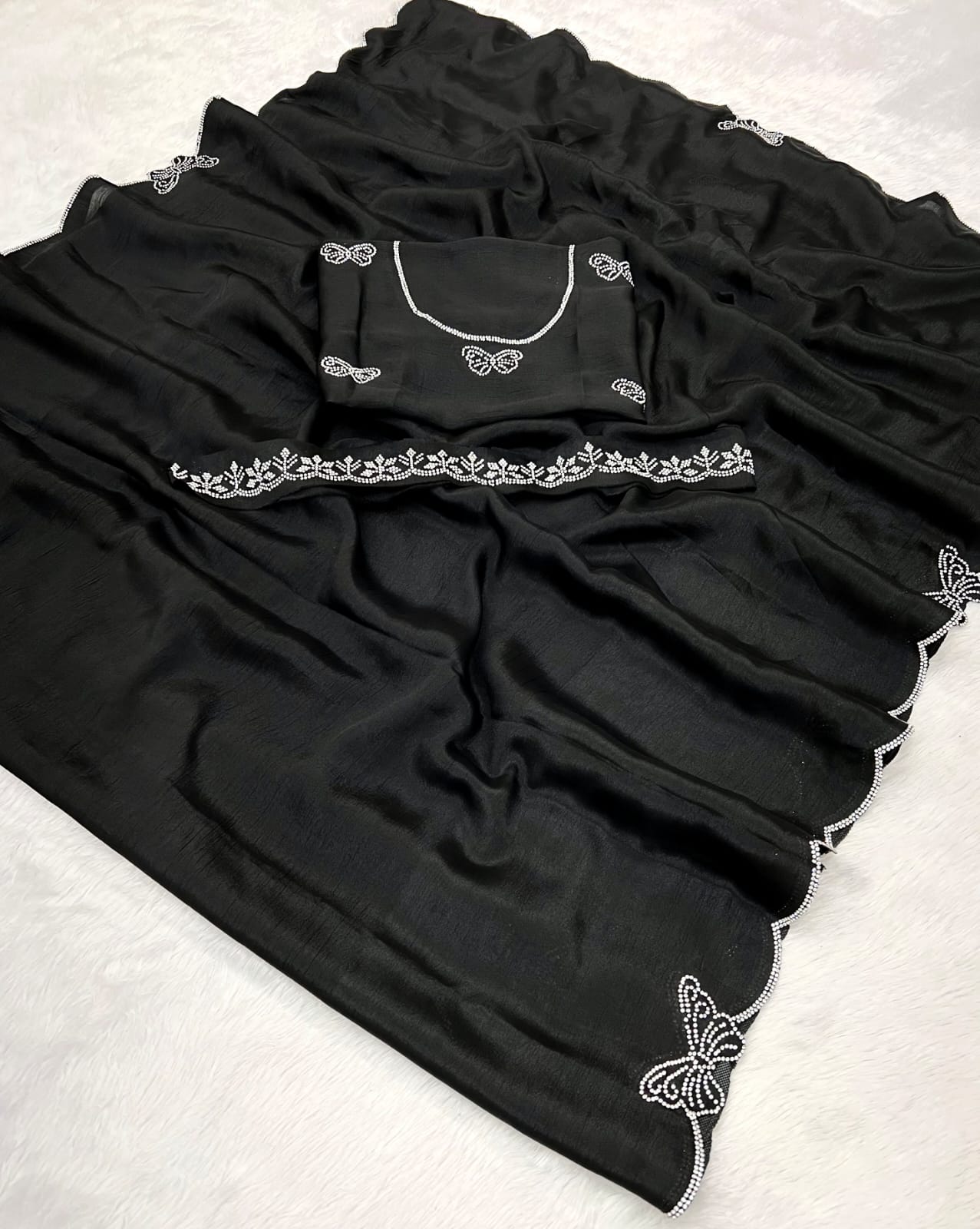 Premium Chinon Saree with work & Belt SA1125-1335